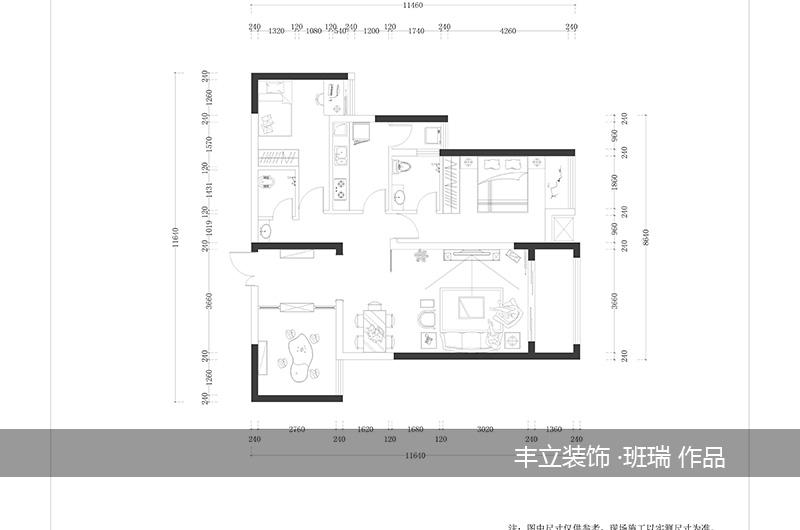 貴陽豐立裝飾-中大國際145㎡中式風格效果圖